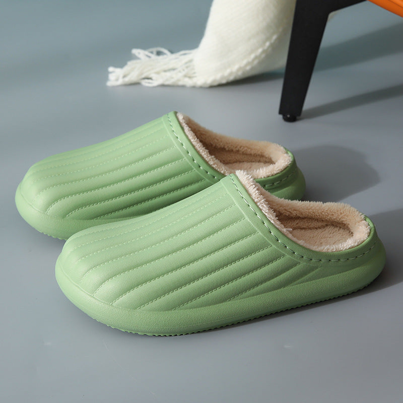 Wholesale New EVA Autumn and Winter Outer Wear Plush Warm Waterproof Thick-soled Anti-slip Cotton Slippers